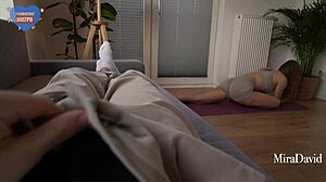 Hell yeah, yoga and pussy stretching with Mira David rock!