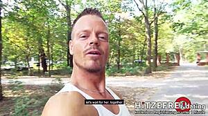 Random Bodo nails milf Jana Schwarz in public park