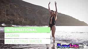 Passionate German Babe Jasmin Furry Reveals Her Wet Pussy At The Beach