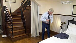 behind the scenes, amalia davis is so excited before work in her uniform