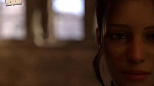 Curvy mature babe in sexy outfit shows off big boobs in 3D.