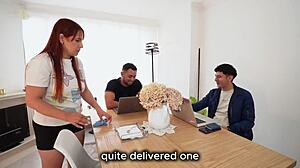 young guy convinces friend to pay mute maid for trio at home