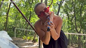 Blonde Cougar Fucks Used Cunt With Big Vibrator