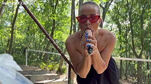 Blonde Cougar Fucks Used Cunt With Big Vibrator