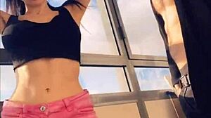 Hot pornstar sasha rose performs sexy striptease dance