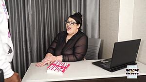 Perverted Librarian Bends Over For Monster Cock Cumshot