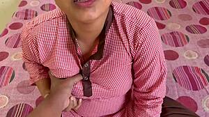 Young college girl chats with teacher in bedroom