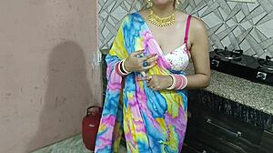 Indian bhabhi bent over for first doggystyle with devar in kitchen!