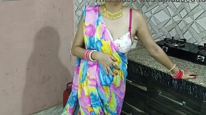 Indian bhabhi bent over for first doggystyle with devar in kitchen!