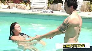 Hot Day Tempts European Group into Poolside Fucking from British to Spanish Styles