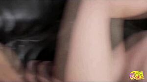 This hard workout makes blonde and brunette lick pussy then fuck with dildo and toys