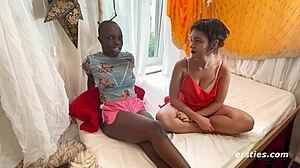 Bold Marie Rides Blue Strap-On While Licking Hairy Pussy in Intimate Lesbian Session