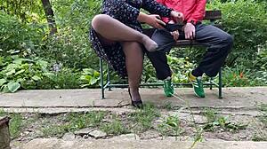 dialogic-provocative did i cum heavily on my mother-in-laws sexy high-heeled shoes outdoors?