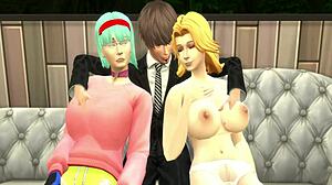 Mand, Light Yagami scorer vildt 3D-trio med Rangiku og Bulma, aflader indeni!