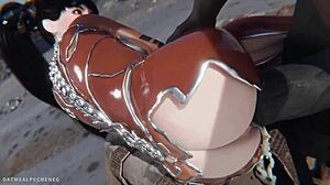 哇，Stellar Blade的Eve在硬核循环中吞下巨大鸡巴