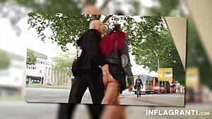 MILF tatuada fodendo forte ao ar livre em público