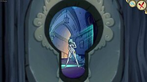 Hun later som hun er uskyldig mens hun prøver å runke meg av i hekse-spill