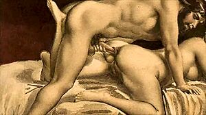 Vintage erotikus illusztráció megragadja az időtlen csábítást