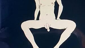 Kolla hans massiva kuk i vild hentai-action