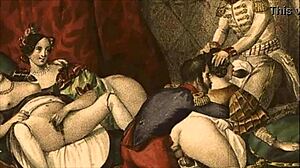 Vintage eroottinen illustraatio tuo retro-fantasiat eloon