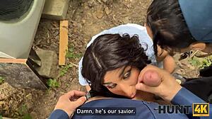 Hunt4k: Lola Danger daje hunterju epsko outdoor deepthroat akcijo
