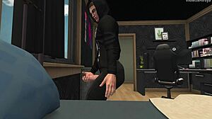 Дикий сосед и его бимбо мачеха у бассейна в 3D фэнтези