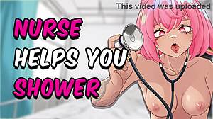 ASMR νοσοκόμα, θέλεις να καθαρίσω το πούτσο σου στο ντους;
