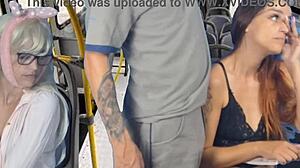 Worker Flashes and Grinds in Public Bus