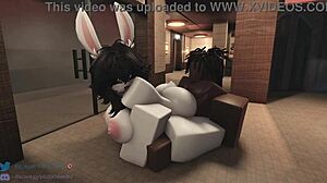 兔女郎用力骑乘换粗暴内射动漫POV