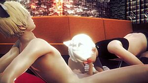 ヤオイフェムボーイアランがハンドジョブとフェラ、無修正アニメゲーム！