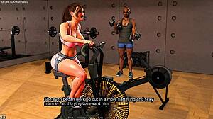 Mož gleda kukold nevesto, ki vara z masivnim BBC v 3D igri