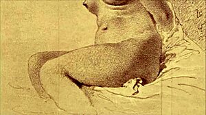 Ilustrație erotică vintage brută cu linii îndrăznețe