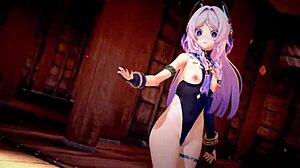 Genshin karakterek vad hentai MMD akcióban, wow! 😍