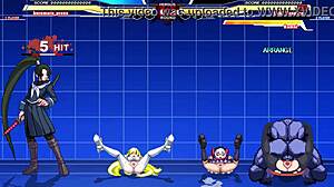 Kuromaru与Arcana Heart在狂野本子射精动作中战斗