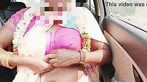 desi aunty gets naughty in car with dirty talk