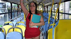 Young Latina Student Gets Fucked with Monster Cock on Public Bus.