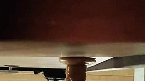 Horny transsexual crossdressing intensely in bold scene with bold actions