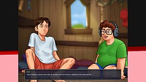 Blonde receives facial in Summertime Saga