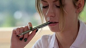 Rebecca Volpetti checks out the plumber's tools in this promo