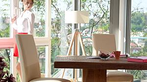 Rebecca Volpetti checks out the plumber's tools in this promo