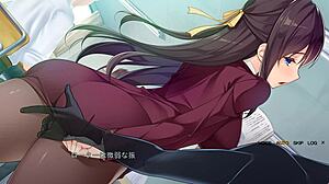 Black counselor Meika in stockings gives blowjob in chikan ochi session