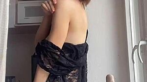 Sexy milf dances and plays