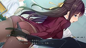 Black counselor Meika in stockings gives blowjob in chikan ochi session