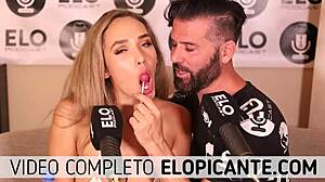 Briana Moon flaunts her ass in the hot Elo Podcast room with USA and Russian vibes