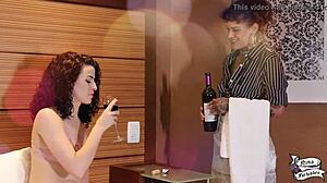 Brazilian Pornstar Lady Snow Gets Rimjob During Room Service Request.