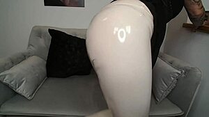 German teen in latex fetish outfit, undressing sexily