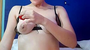 Latina Plays With Wet Nipples On Webcam
