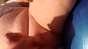 German guy cumming while playing