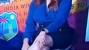 Horny Indian MILF TV Anchor Bent Over for Doggystyle Creampie