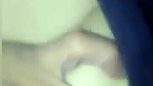 Hot wife masturbates with dildo, fingering herself passionately